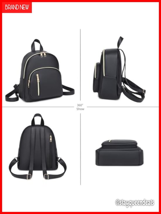 PU Leather Mini Backpack Anti-theft Daypack for Travel Work School Waterproof
